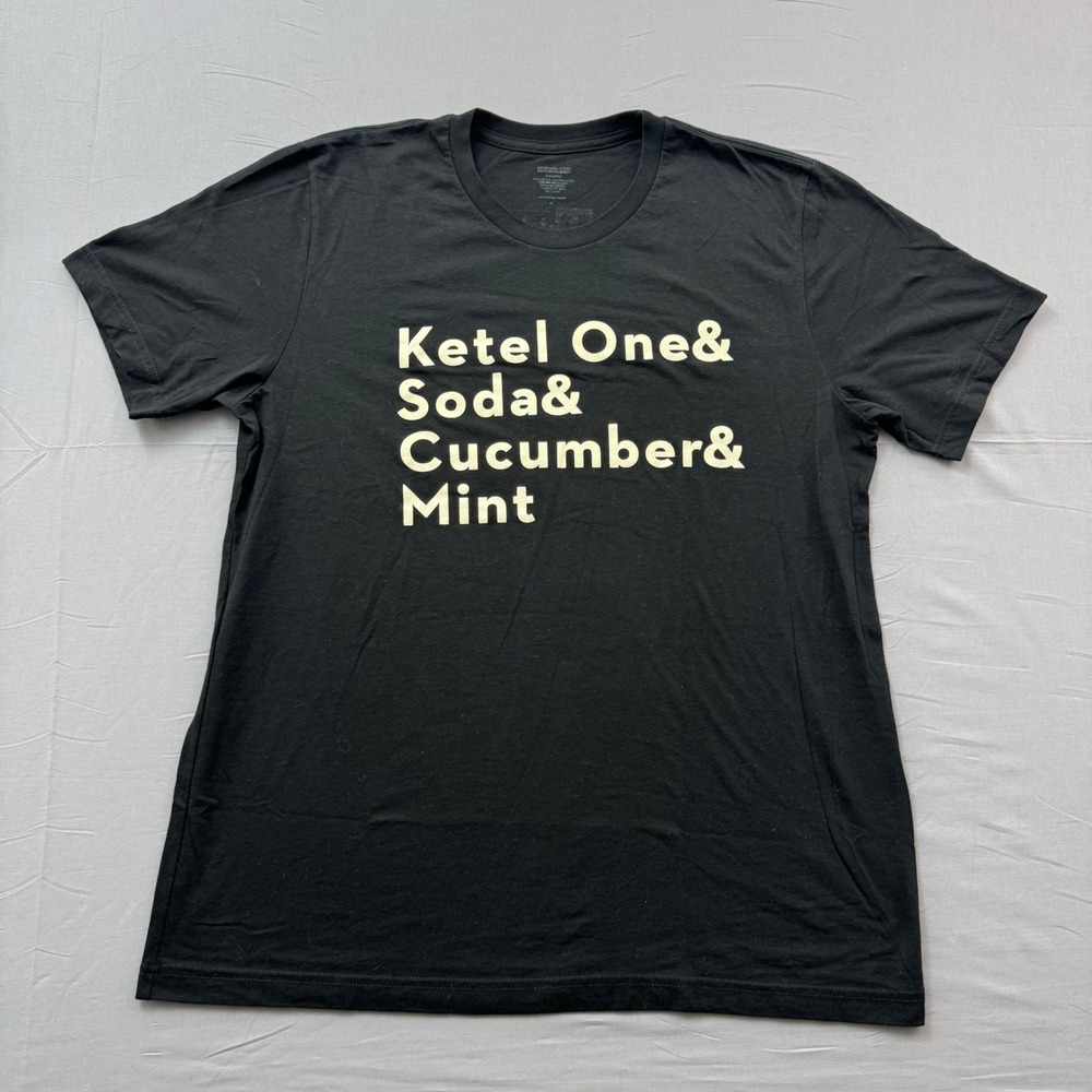 Ketel One Vodka Graphic T-Shirt Mens XL Black‎ Soda Cucumber Mint Promo Tee